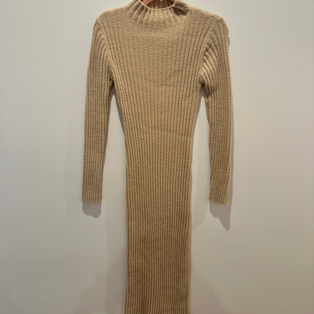Vici Tan Long Sleeve Knit Dress